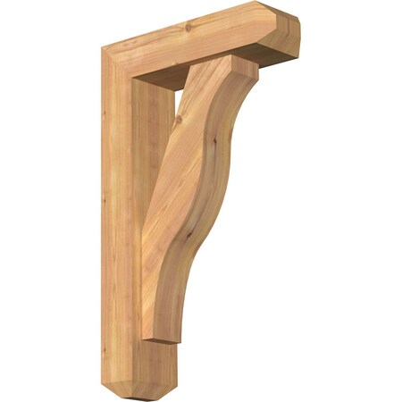 Ekena Millwork Funston Craftsman Smooth Bracket w/ Offset Brace, Western Red Cedar, 5 1/2"W x 18"D x 30"H BKT0604X18X30FST04SWR